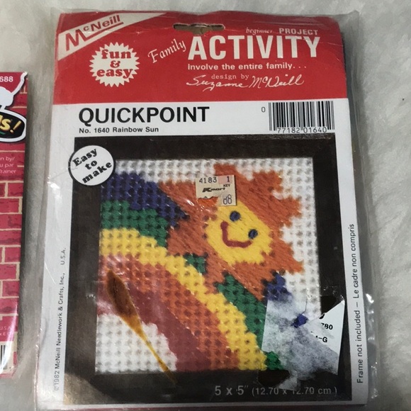 Vintage sealed 3 Kid’s Cross Stitch Kits Tigger Winnie the Pooh Penguin Rainbow - Picture 3 of 11